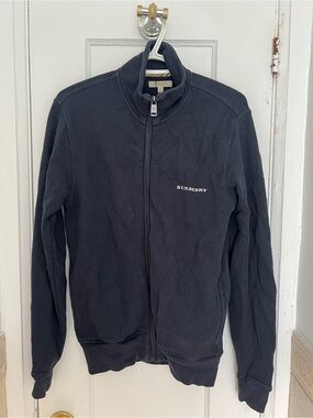 Burberry Men's Full-Zip Sweater in Navy Blue